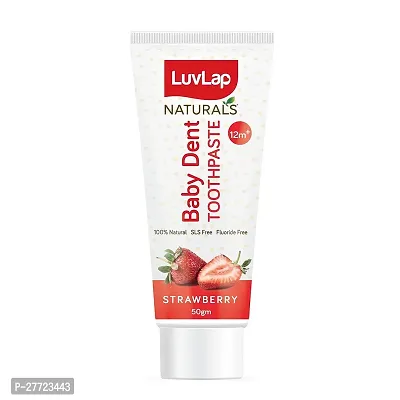 LuvLap Naturals 100% Natural Baby Toothpaste 50G, Strawberry Flavour, SLS  Fluoride Free Kids Toothpaste, Removes Plaque, Prevents Bacteria, Ensures White Teeth, Neutral Ph, 12M+-thumb0