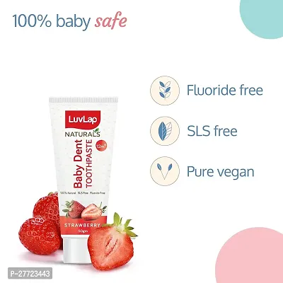 LuvLap Naturals 100% Natural Baby Toothpaste 50G, Strawberry Flavour, SLS  Fluoride Free Kids Toothpaste, Removes Plaque, Prevents Bacteria, Ensures White Teeth, Neutral Ph, 12M+-thumb4