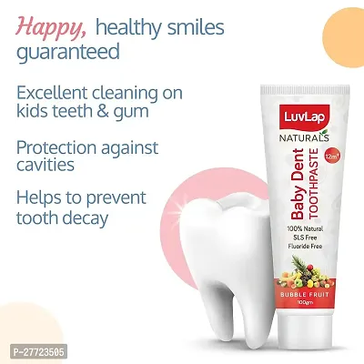 LuvLap Naturals 100% Natural Baby Toothpaste 100g, Bubble Fruit Flavour, SLS  Fluoride Free Kids Toothpaste, Removes Plaque, Prevents Bacteria, Ensures White Teeth, Neutral pH, 12M+-thumb5