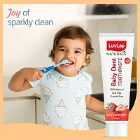 Luv Lap Naturals 100% Natural Baby Toothpaste 100g, Strawberry Flavour, SLS  Fluoride Free Kids Toothpaste, Removes Plaque, Prevents Bacteria, Ensures White Teeth, Neutral pH, 12M+-thumb2
