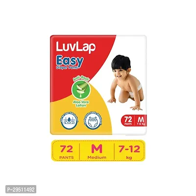 LuvLap Easy Diaper Pants, Medium, Pack of 72, For Babies Up-to 7-12Kg