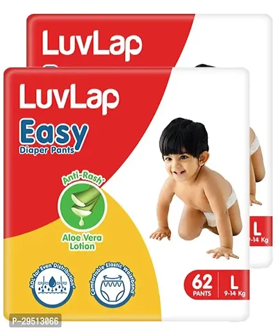 LuvLap Easy Diaper Pants, Large, Pack of 124, For Babies Upto 9-14 Kg Pack of 2