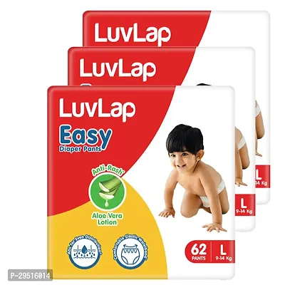 LuvLap Easy Diaper Pants, Large 186Pcs For Babies Upto 9-14 Kg Pack of 3