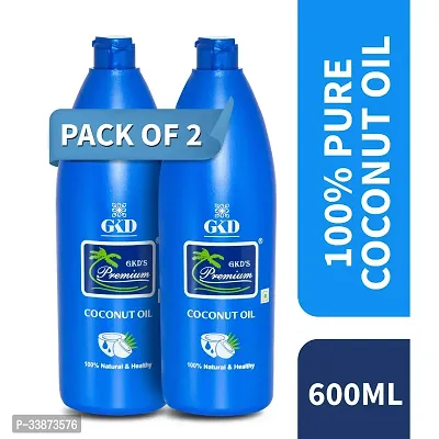 Natural Pure Coconut Hair Oil  (600ml) Pack of 2-thumb0