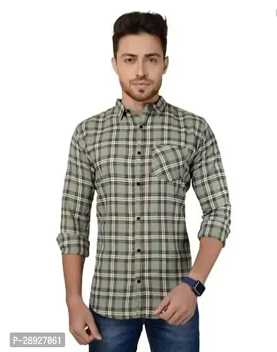 Stylish Multicoloured Cotton Checked Regular Fit Long Sleeves Casual Shirt For Men-thumb0