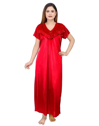 Trendy Satin Kaftan Nightdress for Women