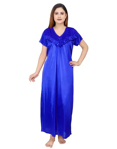 Trendy Satin Kaftan Nightdress for Women