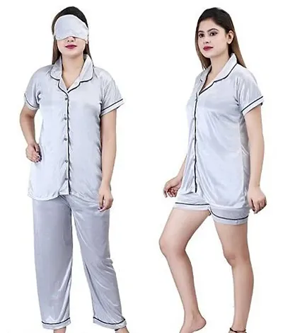 Trendy Satin Nightsuit Combo for Women