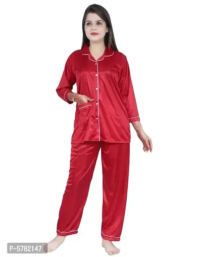 Full Sleeve Night Suit Set With Side Pocket-thumb0