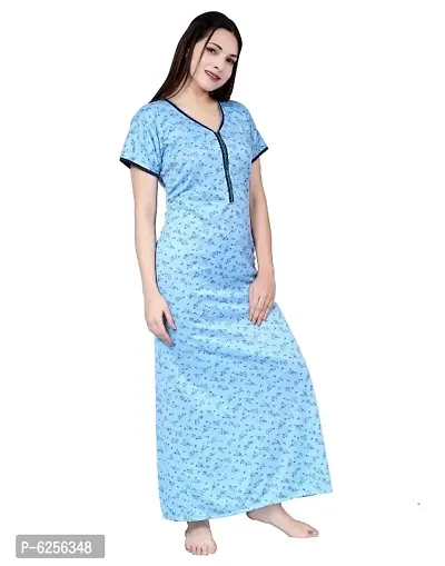 Cotton Hosiery Printed Maternity Nursing Night Gown/Nighty-thumb0