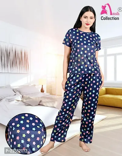 Latest Top And Pajama Including Pockets/Night Suit For Women With Free Scrunchies