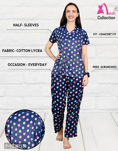 Latest Night Suit For Women Including Pockets Gives Your Fabulous Look With Free Scrunchies-thumb0