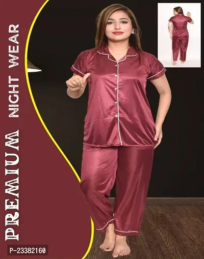 Premium Stylish Satin Night Suit For Women