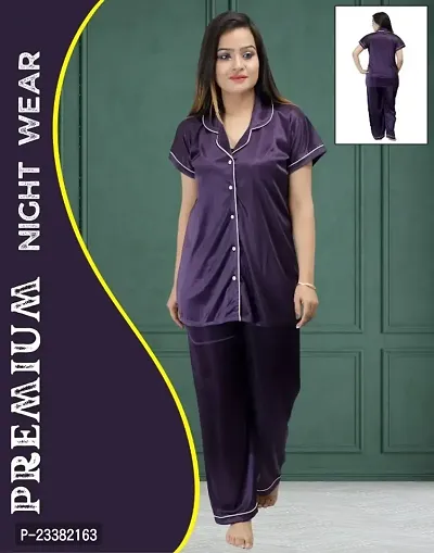 Premium Stylish Satin Night Suit For Women