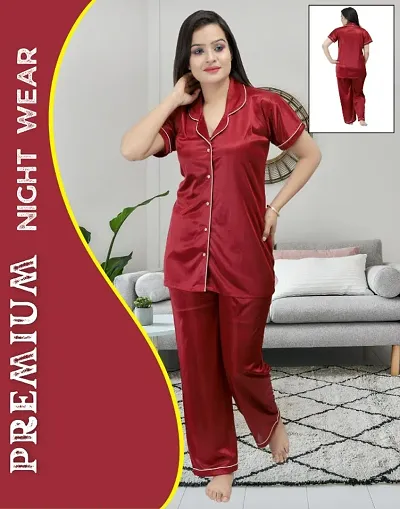 Premium Stylish Satin Night Suit For Women