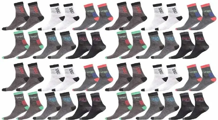 Stylish Combo Packs Of 12 Pairs Socks For Men & Women