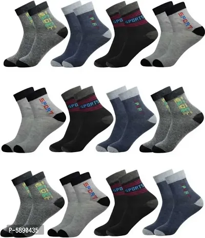 Stylish Cotton Socks For Men Set Of 12 Pairs-thumb0