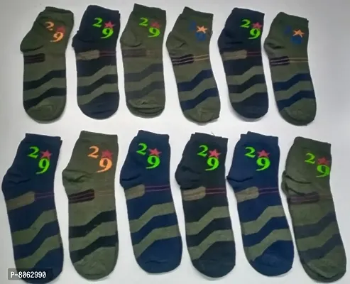 Stylish Cotton Printed Socks for Men (Set of 12 pairs)-thumb0