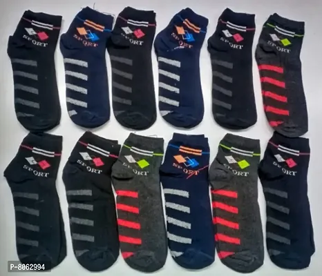 Stylish Cotton Printed Socks for Men (Set of 12 pairs)