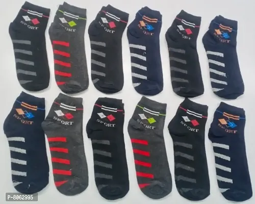 Soft  Stylish Cotton Socks For Men ( PACK OF 12 PAIR )-thumb0