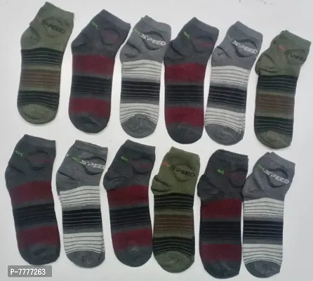 Classic Cotton Printed Socks for Men (Pack of 12 Pair)