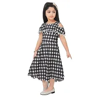 PURBASHA Creation Girls Cotton Blend Midi Frock Dress (Black, 8-9 Years)-thumb1