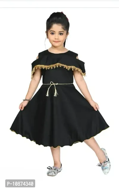 Stylish Fancy Cotton Blend Frocks Dresses For Kids Pack Of 1-thumb0
