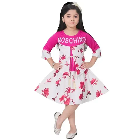 PURBASHA Creation Blend Knee Length Frock Dress for Girls (PCreation)