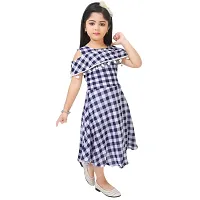 PURBASHA Creation Girls Cotton Blend Midi Frock Dress-thumb3