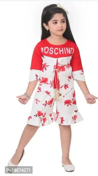 Stylish Fancy Cotton Blend Clothing Set Dress For Kids