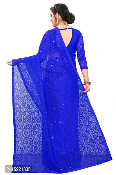 Stylish Net Embellished Bollywood Women Saree with Blouse Piece-thumb2