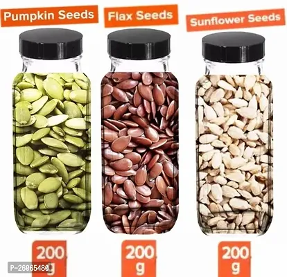 Organic Pumpkin Seeds , Sunflower Seeds , Flax Seeds Combo 200 Gram Pack Of 3