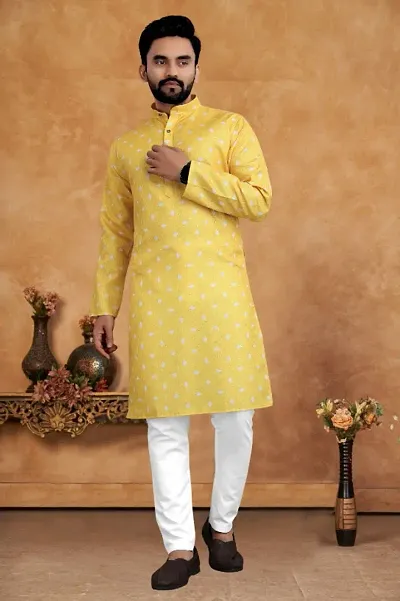 Classic Cotton Printed Kurta Bottom set for Men