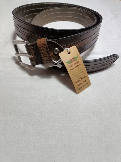 Mens Boselli  Dress Casual Leather Belt BROWN COLOR