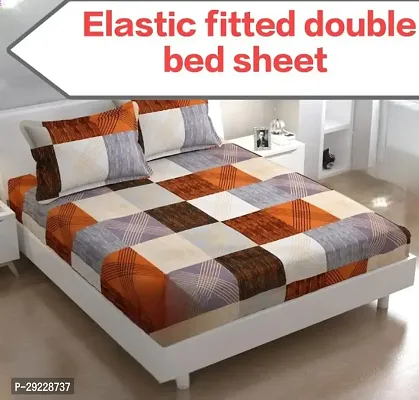 Comfortable Glace Cotton Double Bedsheet with 2 Pillow Covers