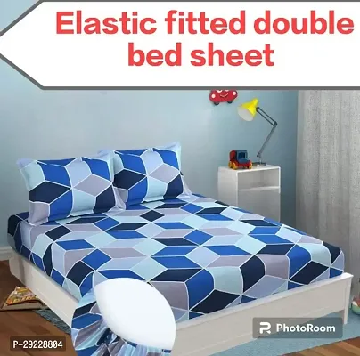 Comfortable Glace Cotton Double Bedsheet with 2 Pillow Covers-thumb0