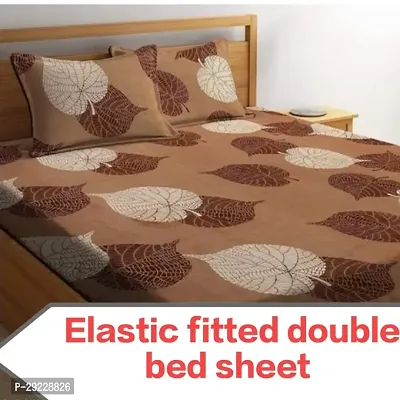 Comfortable Glace Cotton Double Bedsheet with 2 Pillow Covers-thumb0