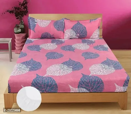 Comfortable Glace Cotton Double Bedsheet with 2 Pillow Covers-thumb0