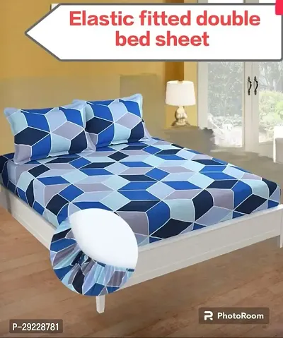 Comfortable Glace Cotton Double Bedsheet with 2 Pillow Covers