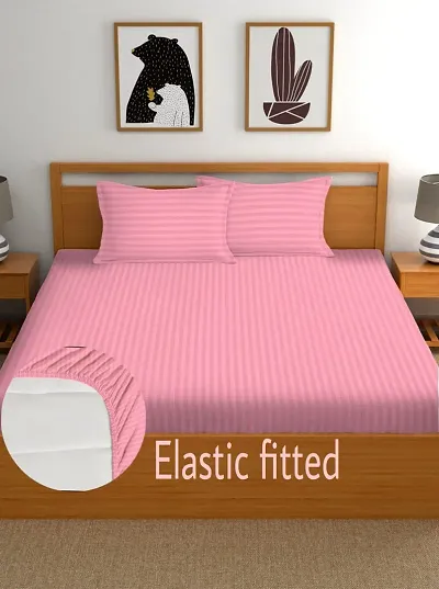 Plain Double Bedsheet with 2 Pillow Cover