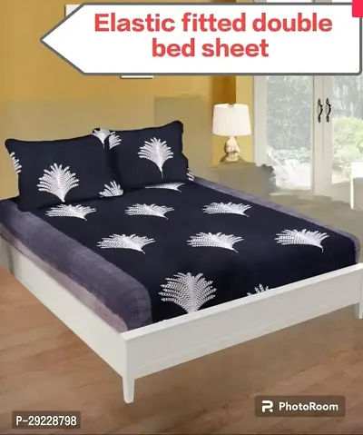 Comfortable Glace Cotton Double Bedsheet with 2 Pillow Covers-thumb0