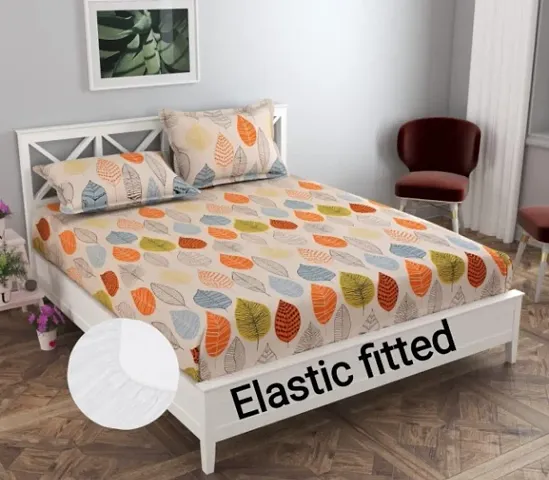 Printed Double Bedsheet with 2 Pillow Cover