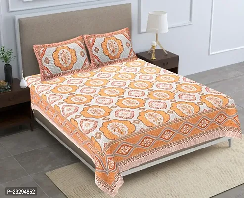 Stylish Cotton Bedsheet with Pillow Covers-thumb0