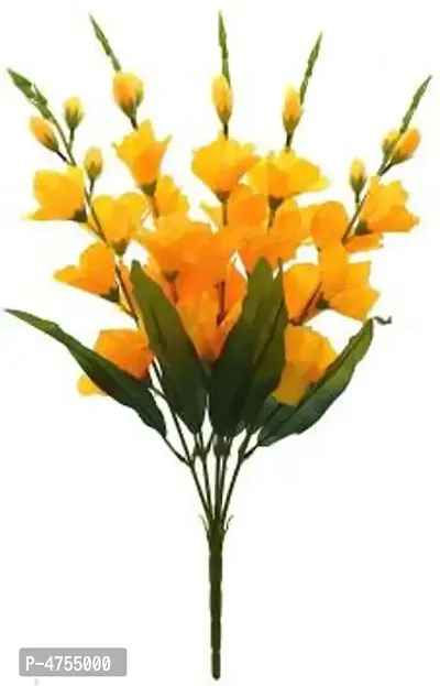 Natural Looking Artificial Orchid Flowers for Home and Garden Decor (70 cm) (Yellow)