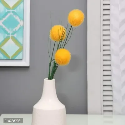 NUtts Artificial Pom Pom Decorative Flower Stick Yellow