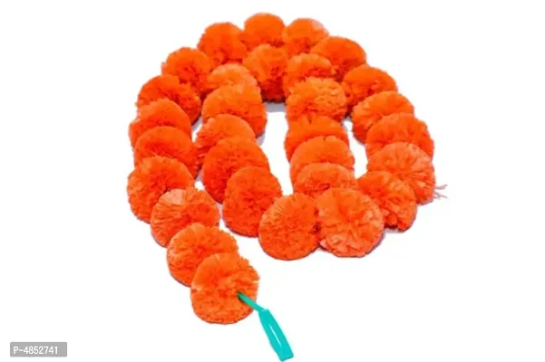 Nutts Artificial Dark Orange Marigold Flower Garlands 5 ft Long- for use in Parties, Celebrations, Home Decorations pack of 10