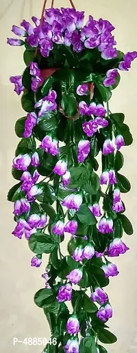 Nutts Artificial Hanging  Rose Shaped Flowers (Purple, 1 Piece)-thumb0