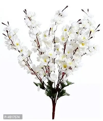 Artificial Blossom Flower bunch 7 sticks (colour-White)pack of 2-thumb0