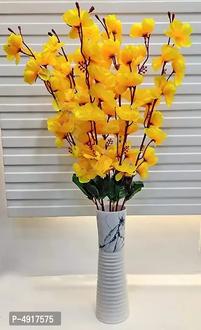 Artificial Blossom Flower bunch 7 sticks (colour-Yellow)pack of 2-thumb0