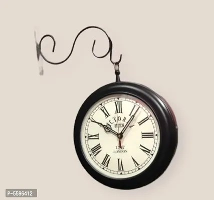 Nutts Metal Double sided Wall CLock for Home/office